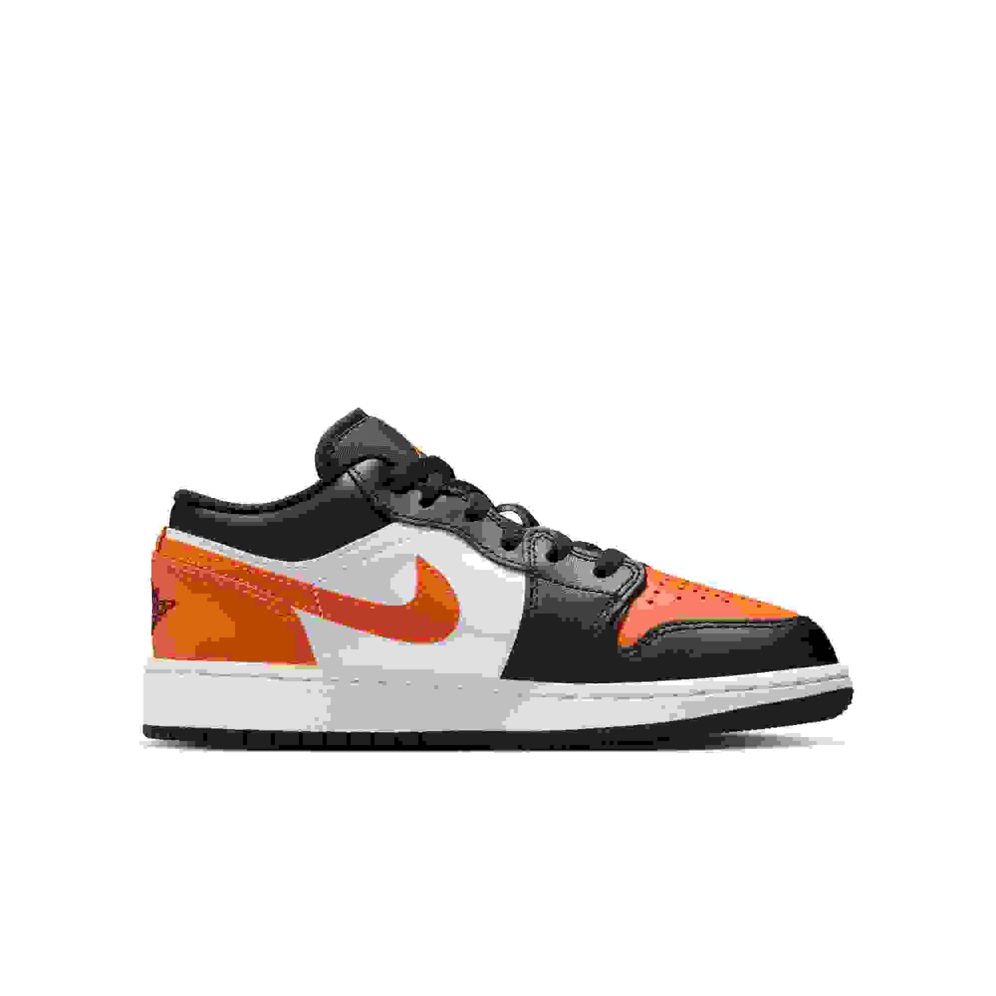 Jordan 1 Low Grade School Boys' "Black/Starfish/White" Shoe